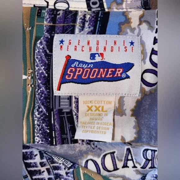 COLORADO ROCKIES HAWAIIAN SHIRT CLASSIC ROCKIES LEGACY REYN SPOONER SZ: XXL - Picture 5 of 6